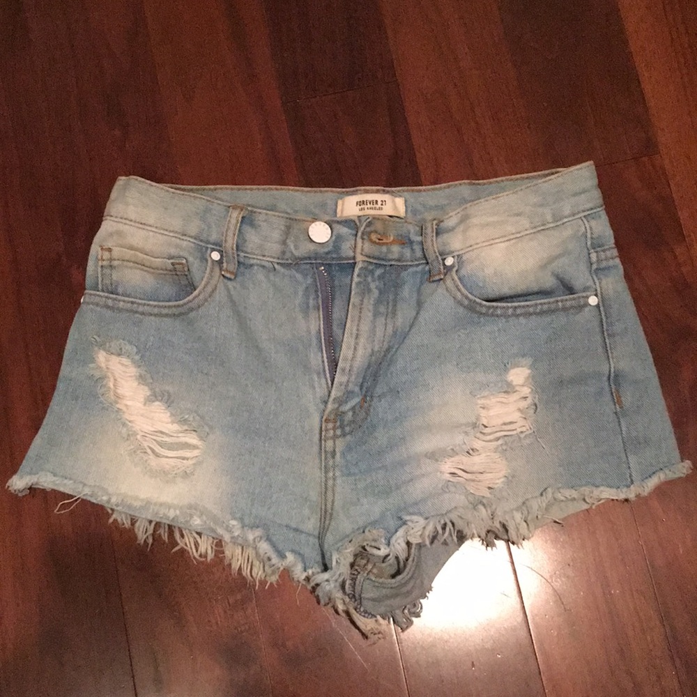 High Rise forever 21 denim shorts
